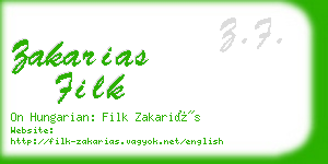 zakarias filk business card